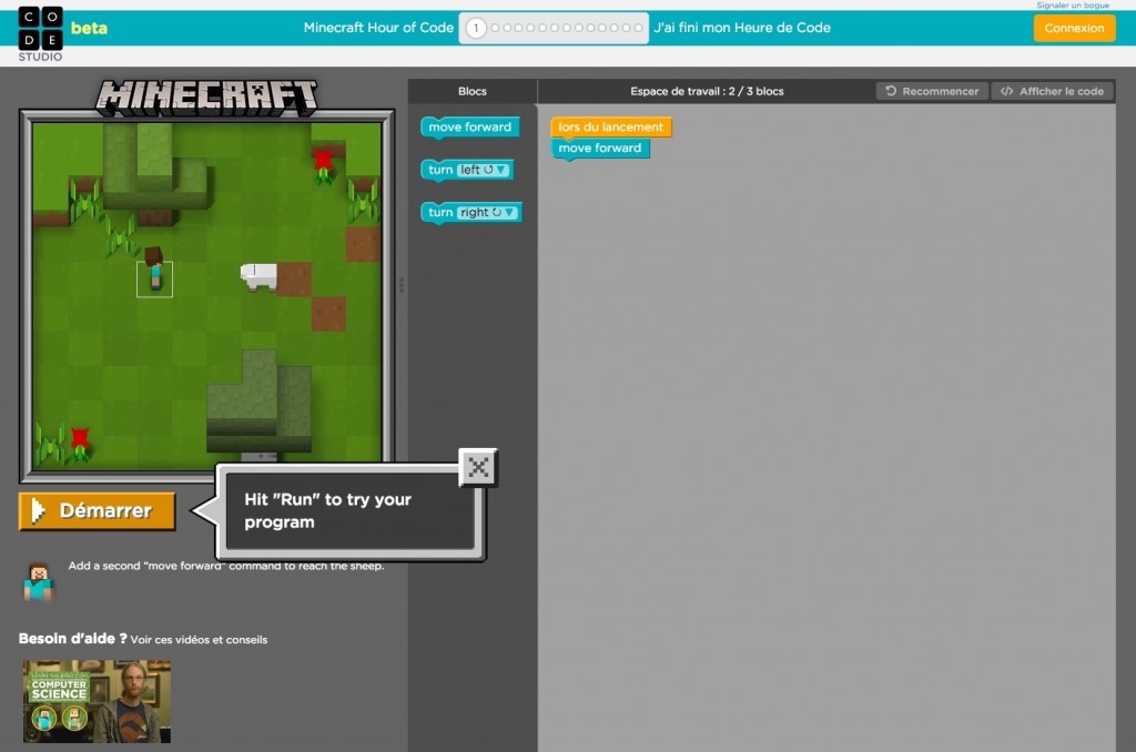 Une heure de code avec minecraft