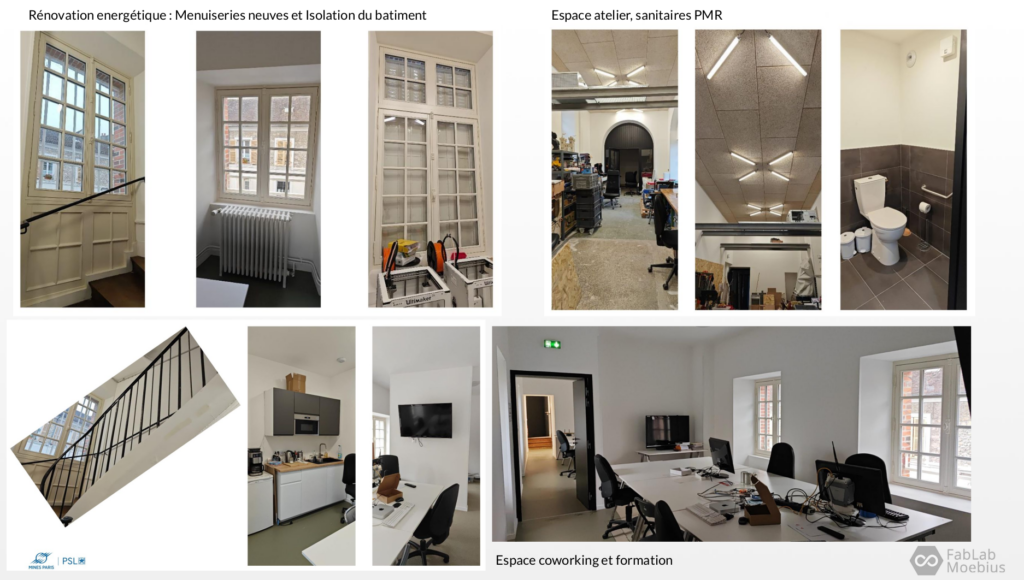 Rénovation du bâtiment pour accueillir le FabLab Moebius